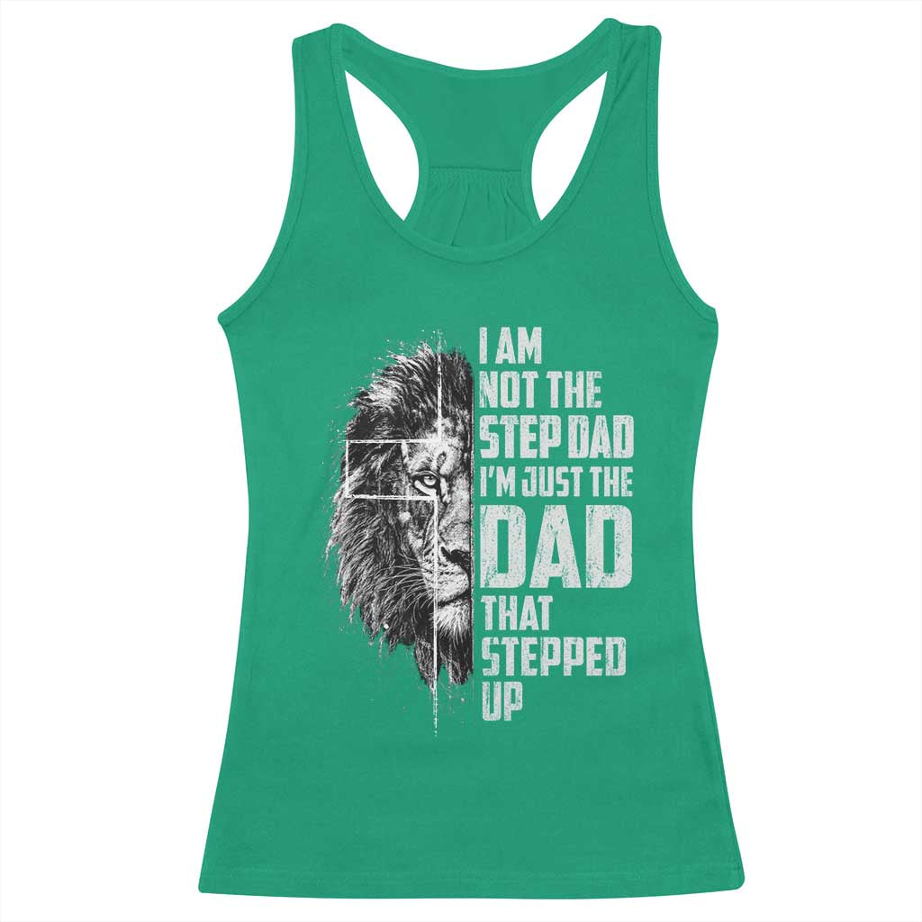 Bonus Dad Racerback Tank Top Stepdad Gifts From Stepdaughter Stepson Cross Lion Stepped Up Dad TS10 Irish Green Print Your Wear