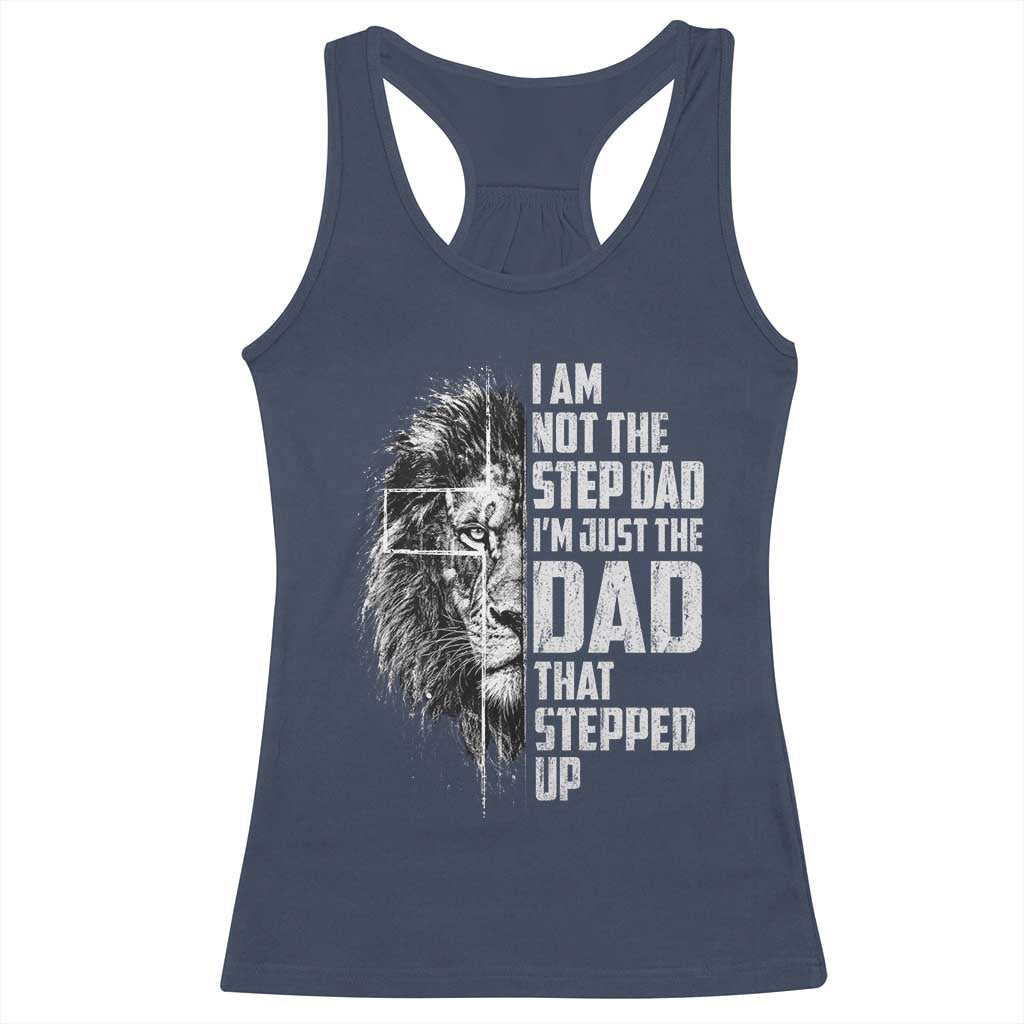Bonus Dad Racerback Tank Top Stepdad Gifts From Stepdaughter Stepson Cross Lion Stepped Up Dad TS10 Navy Print Your Wear