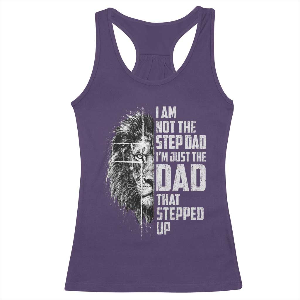 Bonus Dad Racerback Tank Top Stepdad Gifts From Stepdaughter Stepson Cross Lion Stepped Up Dad TS10 Purple Print Your Wear