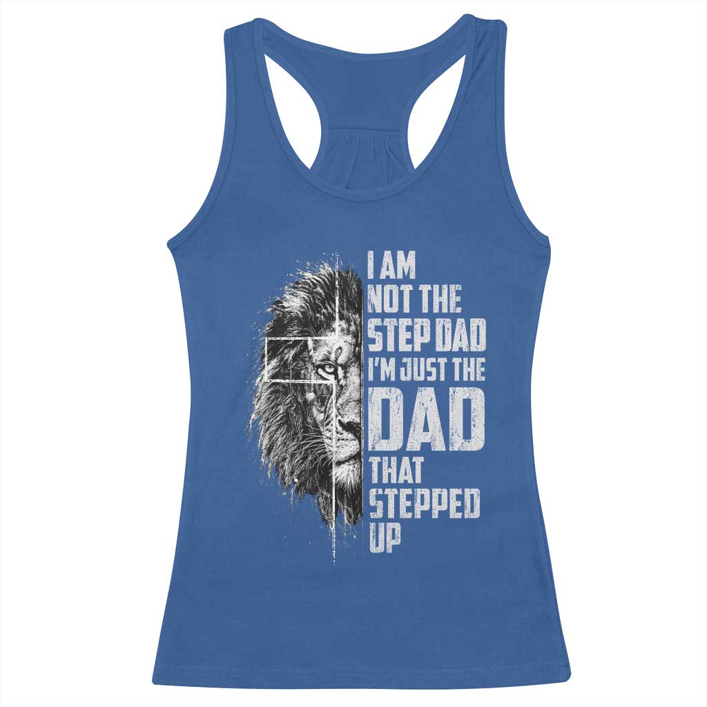 Bonus Dad Racerback Tank Top Stepdad Gifts From Stepdaughter Stepson Cross Lion Stepped Up Dad TS10 Royal Blue Print Your Wear
