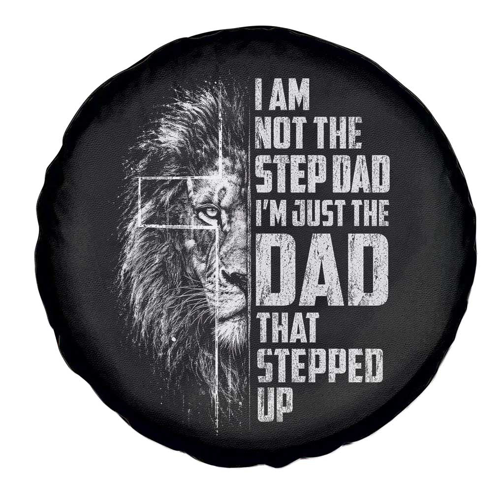 Bonus Dad Spare Tire Cover Stepdad Gifts From Stepdaughter Stepson Cross Lion Stepped Up Dad TS10 Print Your Wear