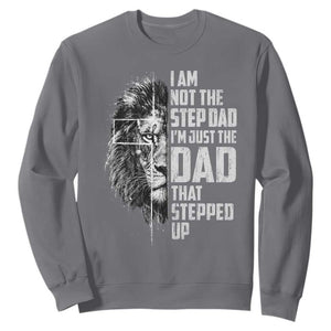 Bonus Dad Sweatshirt Stepdad Gifts From Stepdaughter Stepson Cross Lion Stepped Up Dad TS10 Charcoal Print Your Wear