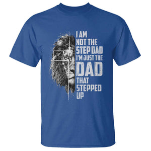 Bonus Dad T Shirt Stepdad Gifts From Stepdaughter Stepson Cross Lion Stepped Up Dad TS10 Royal Blue Print Your Wear