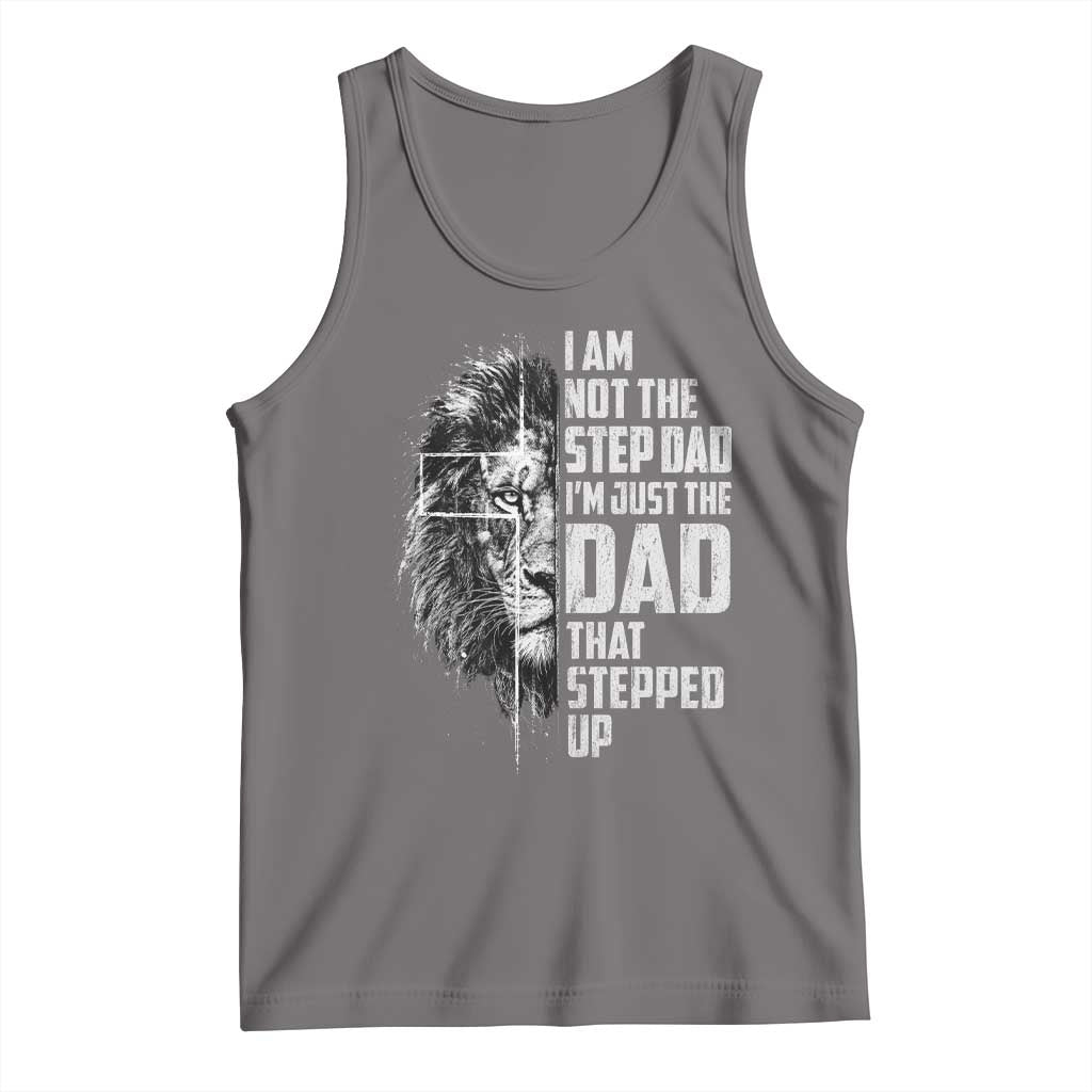Bonus Dad Tank Top Stepdad Gifts From Stepdaughter Stepson Cross Lion Stepped Up Dad TS10 Deep Heather Print Your Wear
