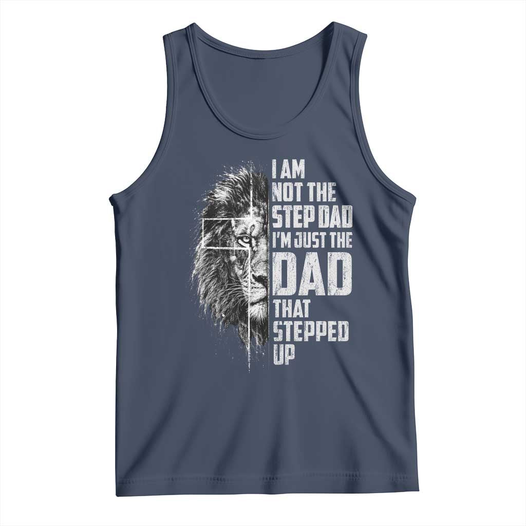 Bonus Dad Tank Top Stepdad Gifts From Stepdaughter Stepson Cross Lion Stepped Up Dad TS10 Navy Print Your Wear