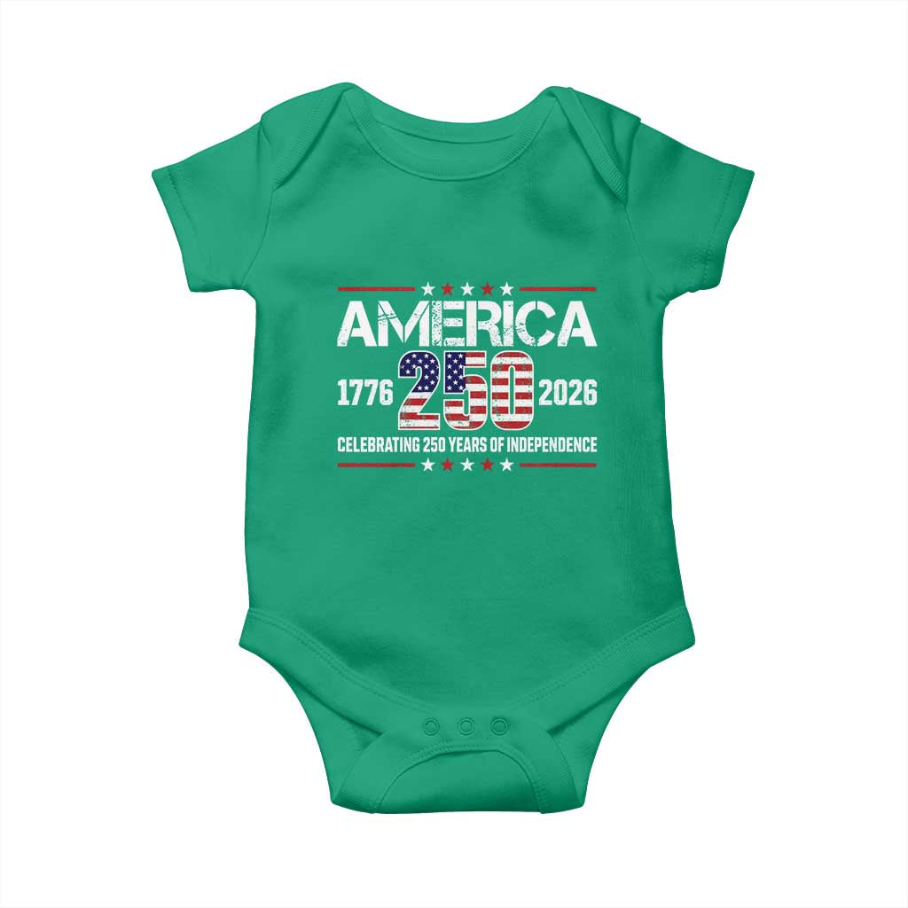 250th Anniversary Baby Onesie American 250 Years Birthday Patriotic 1776 2026 TS10 Irish Green Print Your Wear