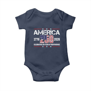 250th Anniversary Baby Onesie American 250 Years Birthday Patriotic 1776 2026 TS10 Navy Print Your Wear