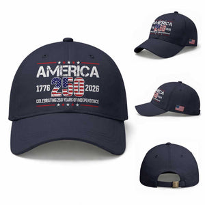 250th Anniversary Baseball Cap American 250 Years Birthday Patriotic 1776 2026 TS10 Baseball Cap Universal Fit Navy Print Your Wear