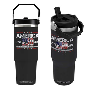250th Anniversary Flip Straw Tumbler American 250 Years Birthday Patriotic 1776 2026 TS10 One Size: 30 oz Black Print Your Wear