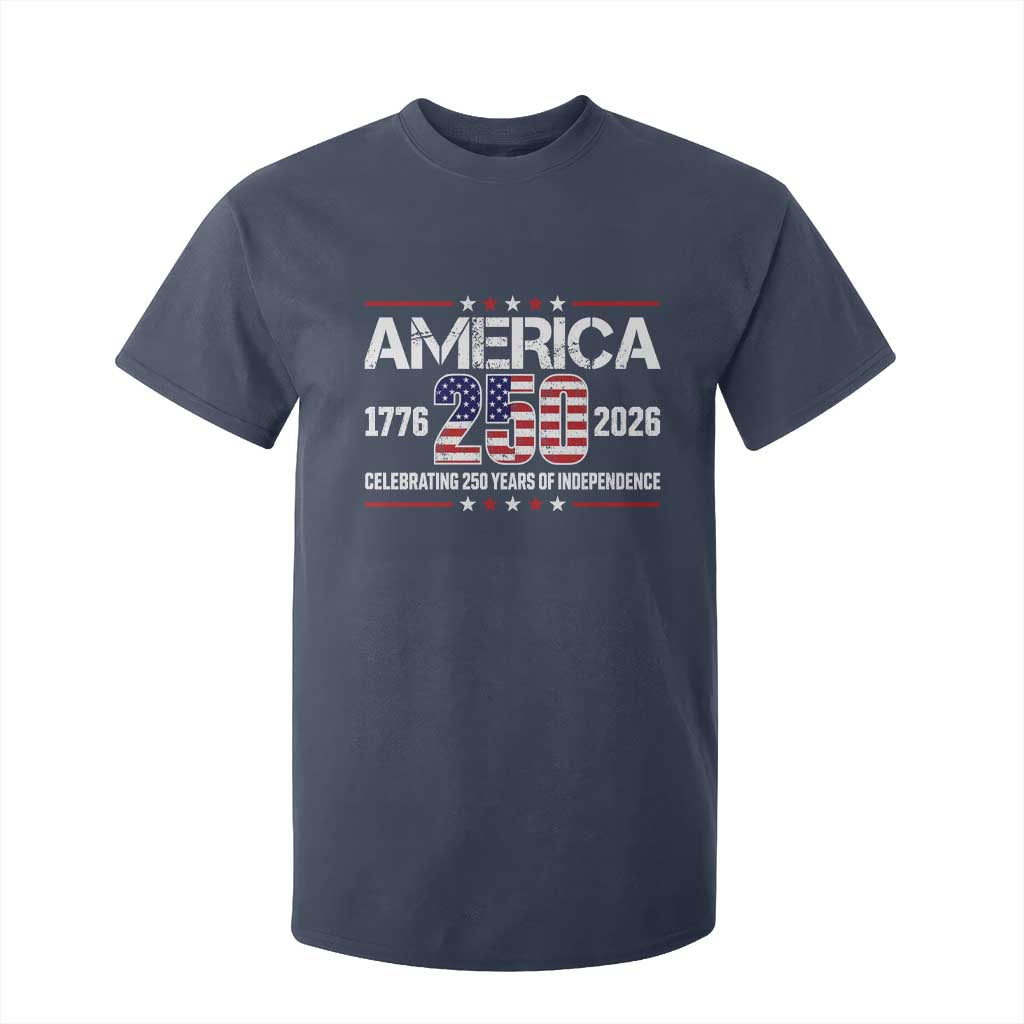 250th Anniversary T Shirt For Kid American 250 Years Birthday Patriotic 1776 2026 TS10 Navy Print Your Wear