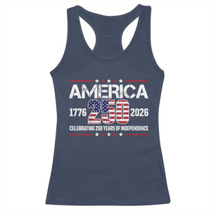 250th Anniversary Racerback Tank Top American 250 Years Birthday Patriotic 1776 2026 TS10 Navy Print Your Wear