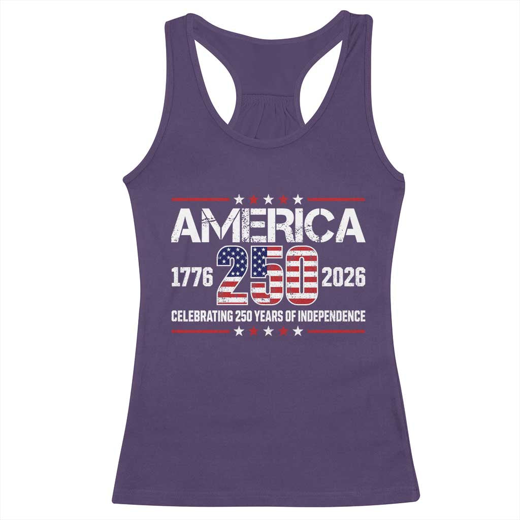 250th Anniversary Racerback Tank Top American 250 Years Birthday Patriotic 1776 2026 TS10 Purple Print Your Wear
