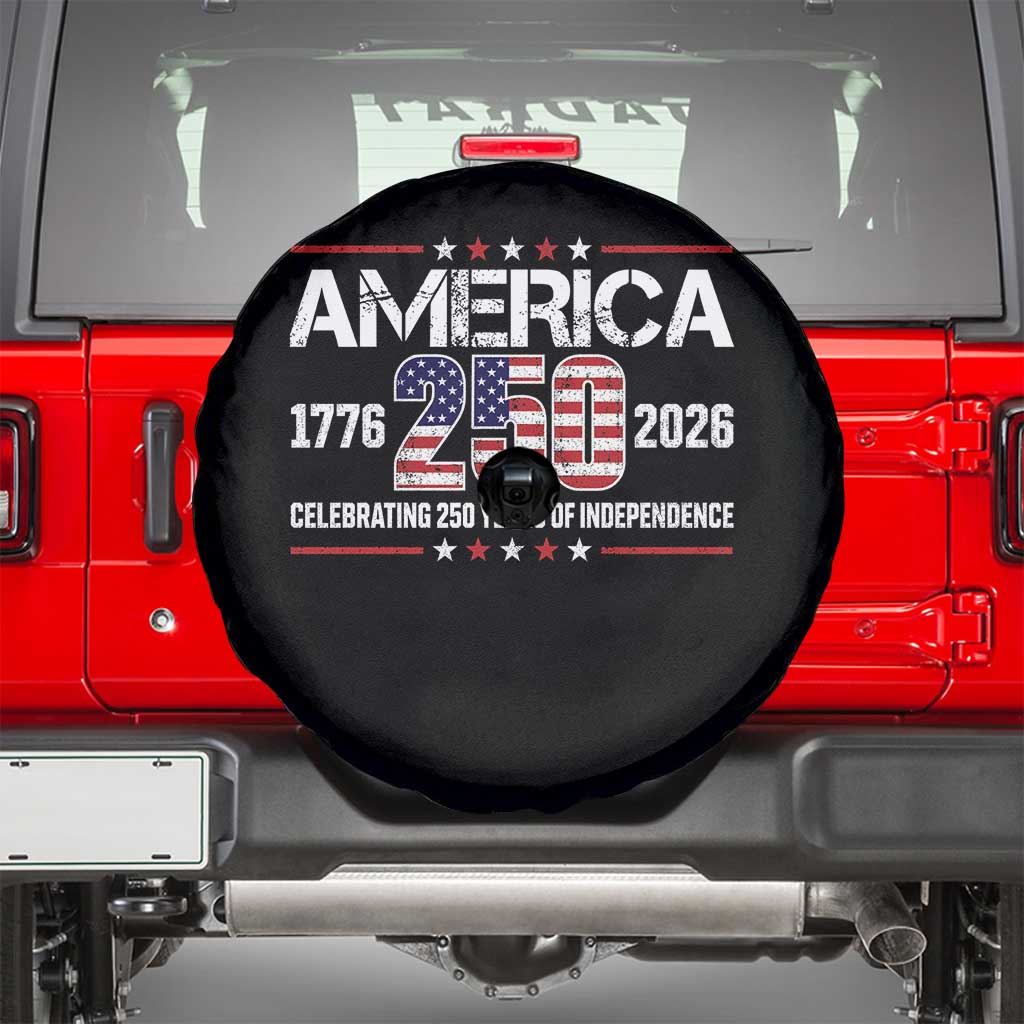 250th Anniversary Spare Tire Cover American 250 Years Birthday Patriotic 1776 2026 TS10 Black Print Your Wear