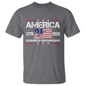 250th Anniversary T Shirt American 250 Years Birthday Patriotic 1776 2026 TS10 Charcoal Print Your Wear