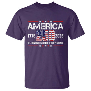 250th Anniversary T Shirt American 250 Years Birthday Patriotic 1776 2026 TS10 Purple Print Your Wear