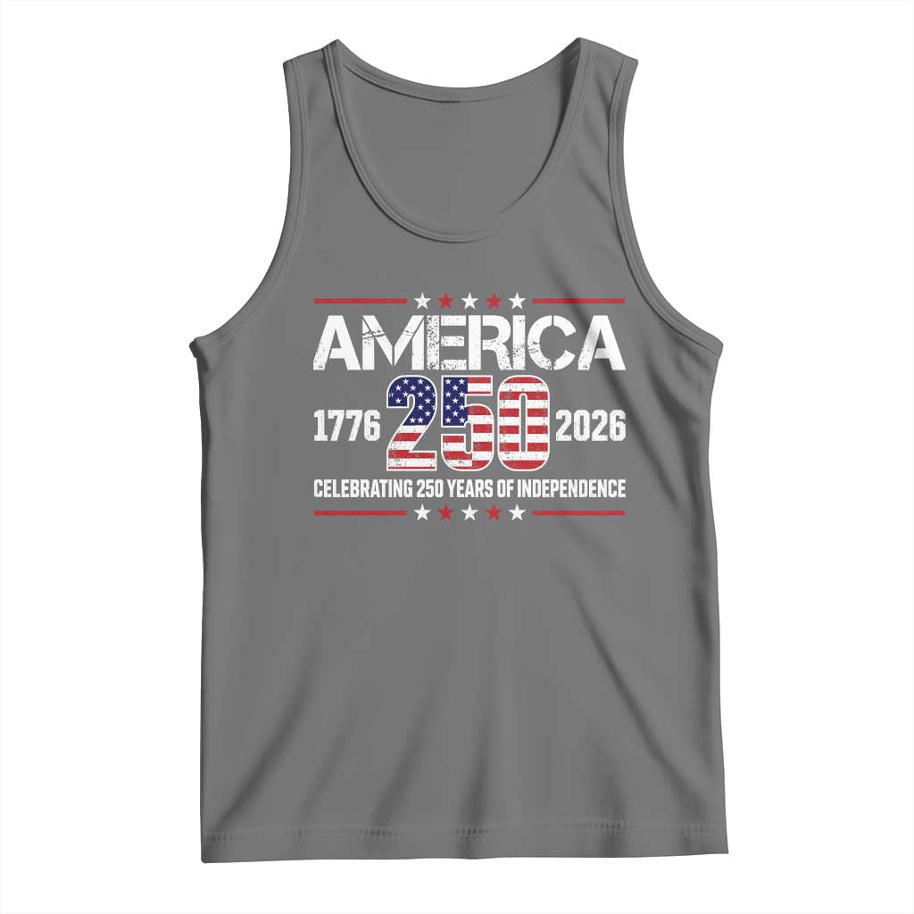 250th Anniversary Tank Top American 250 Years Birthday Patriotic 1776 2026 TS10 Black Heather Print Your Wear