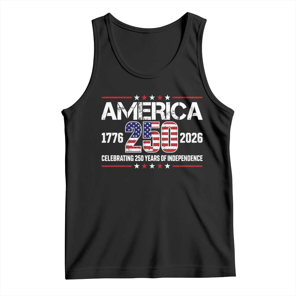 250th Anniversary Tank Top American 250 Years Birthday Patriotic 1776 2026 TS10 Black Print Your Wear