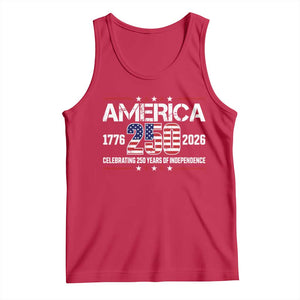 250th Anniversary Tank Top American 250 Years Birthday Patriotic 1776 2026 TS10 Red Print Your Wear
