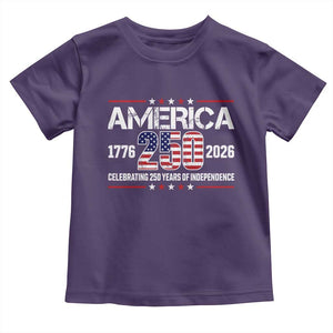 250th Anniversary Toddler T Shirt American 250 Years Birthday Patriotic 1776 2026 TS10 Purple Print Your Wear