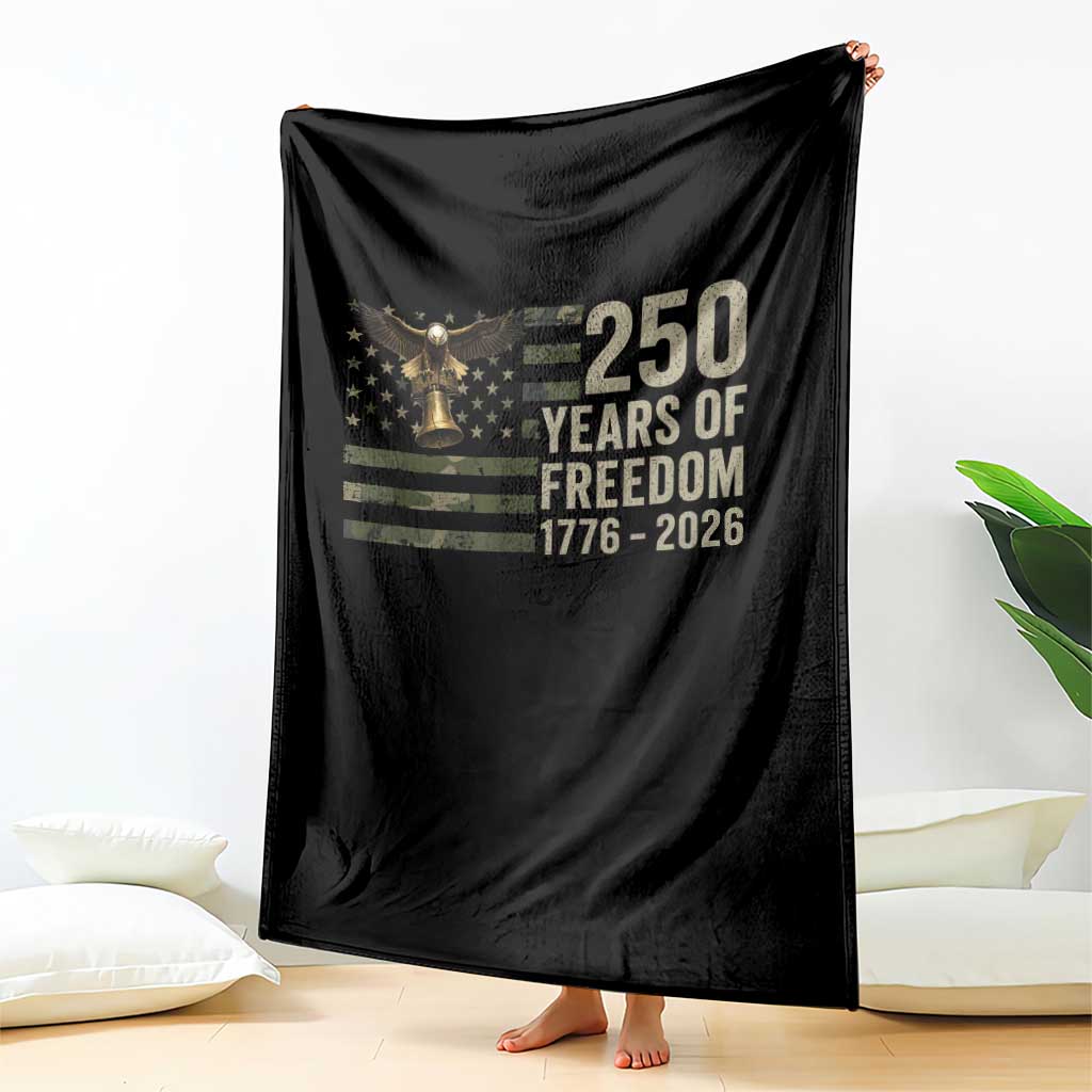 250th Anniversary Throw Blanket 1776 2026 250 Years Birthday Patriotic Camouflage USA Flag TS10 Print Your Wear