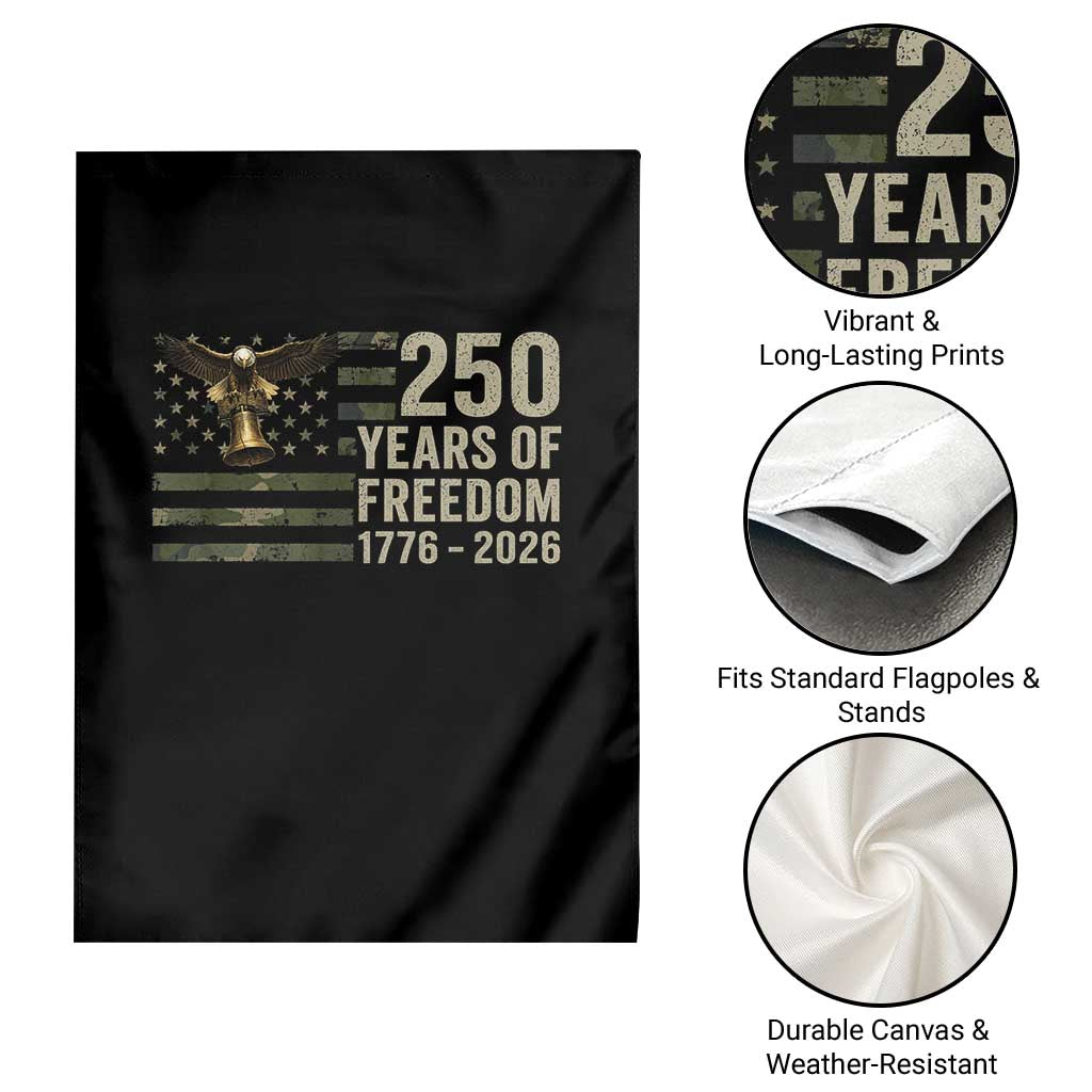 250th Anniversary Garden Flag 1776 2026 250 Years Birthday Patriotic Camouflage USA Flag TS10 Print Your Wear