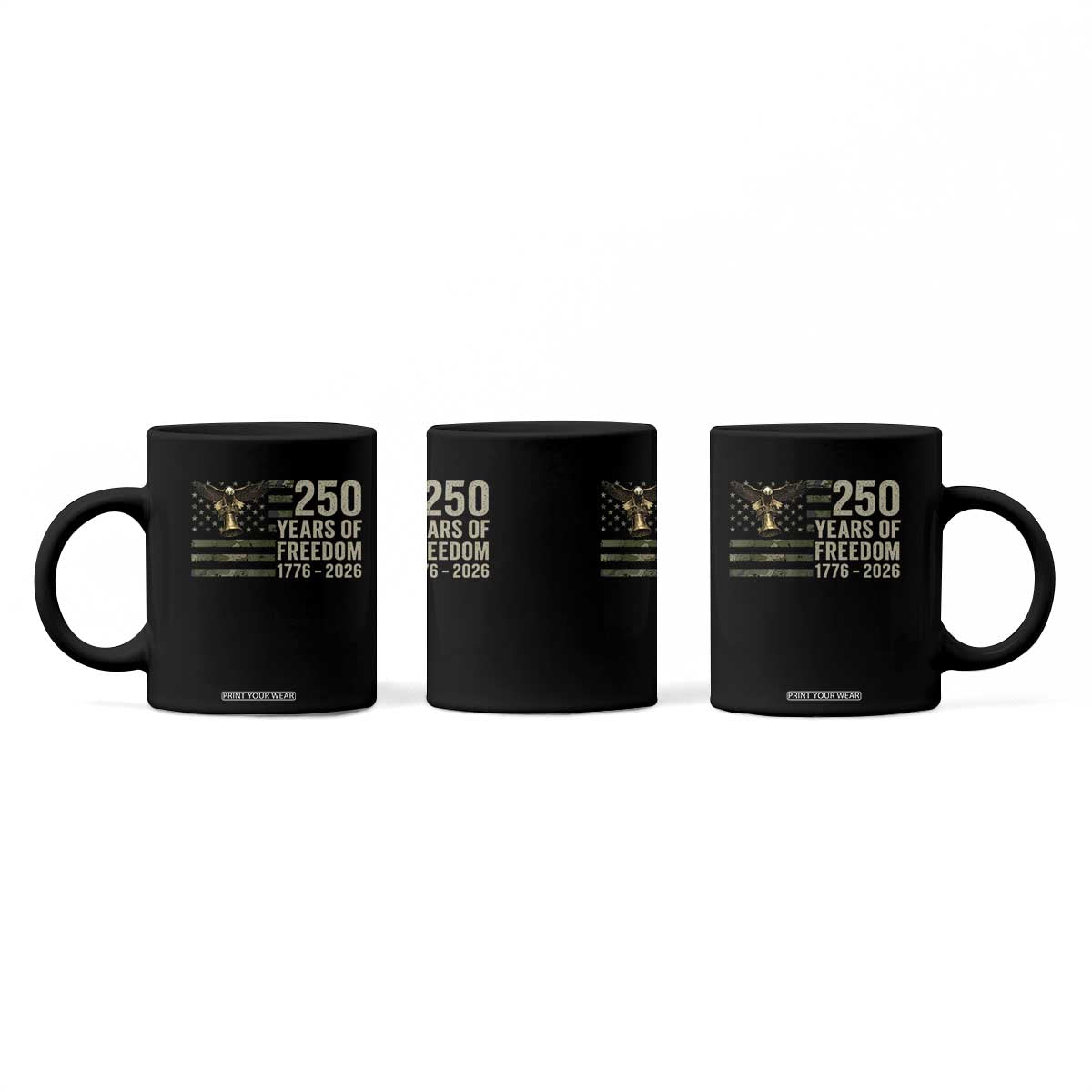 250th Anniversary Coffee Mug 1776 2026 250 Years Birthday Patriotic Camouflage USA Flag TS10 Print Your Wear