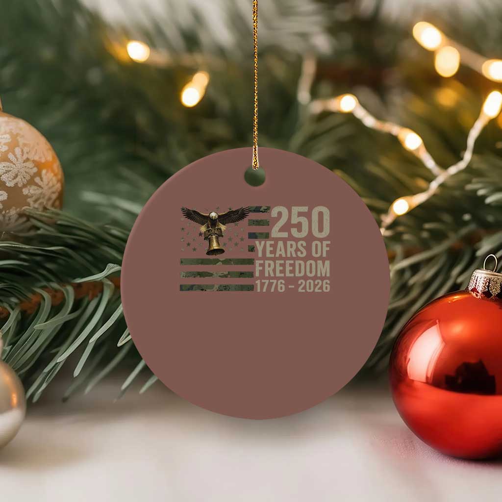 250th Anniversary Ceramic Ornament 1776 2026 250 Years Birthday Patriotic Camouflage USA Flag TS10 1pc Mocha Print Your Wear
