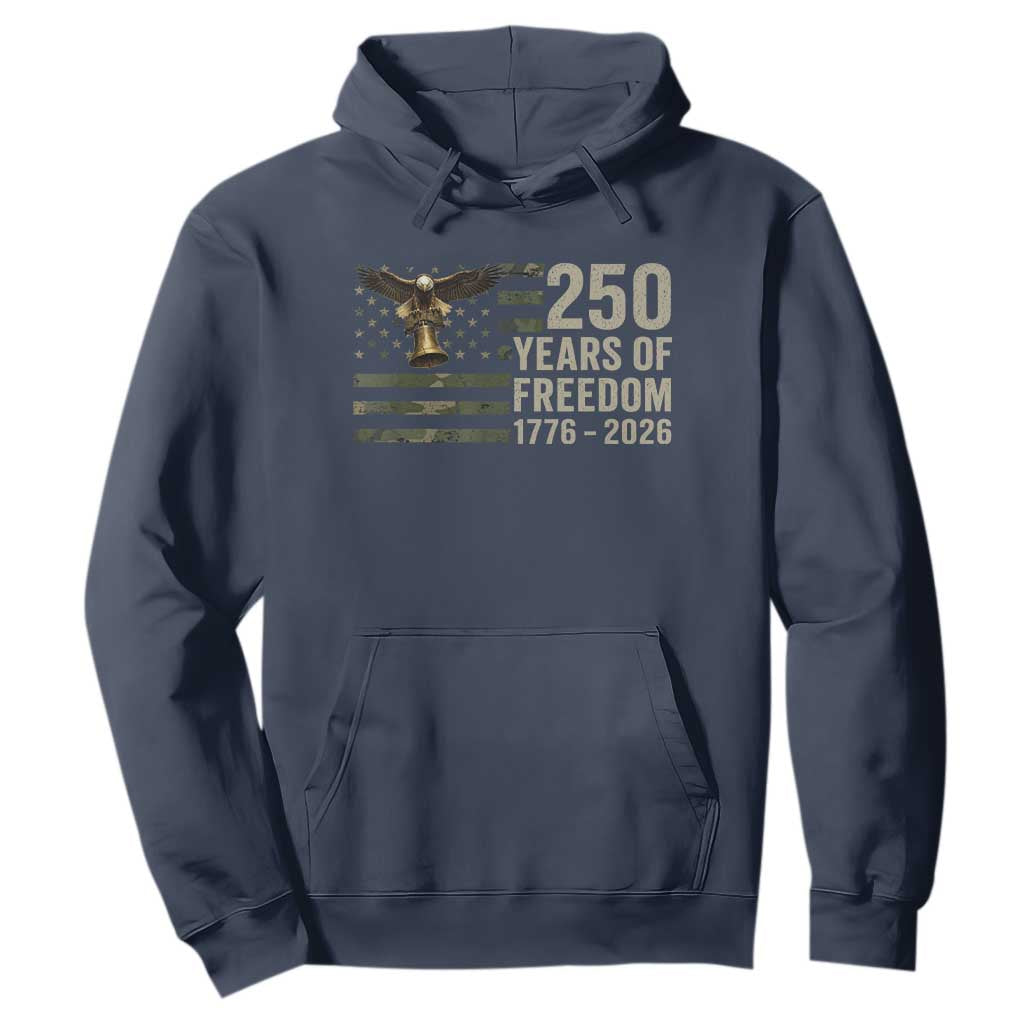 250th Anniversary Hoodie 1776 2026 250 Years Birthday Patriotic Camouflage USA Flag TS10 Navy Print Your Wear
