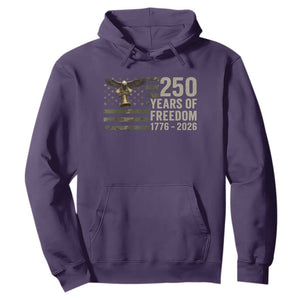 250th Anniversary Hoodie 1776 2026 250 Years Birthday Patriotic Camouflage USA Flag TS10 Purple Print Your Wear