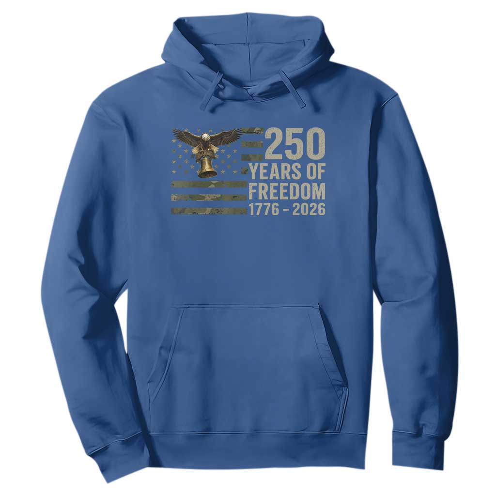 250th Anniversary Hoodie 1776 2026 250 Years Birthday Patriotic Camouflage USA Flag TS10 Royal Blue Print Your Wear
