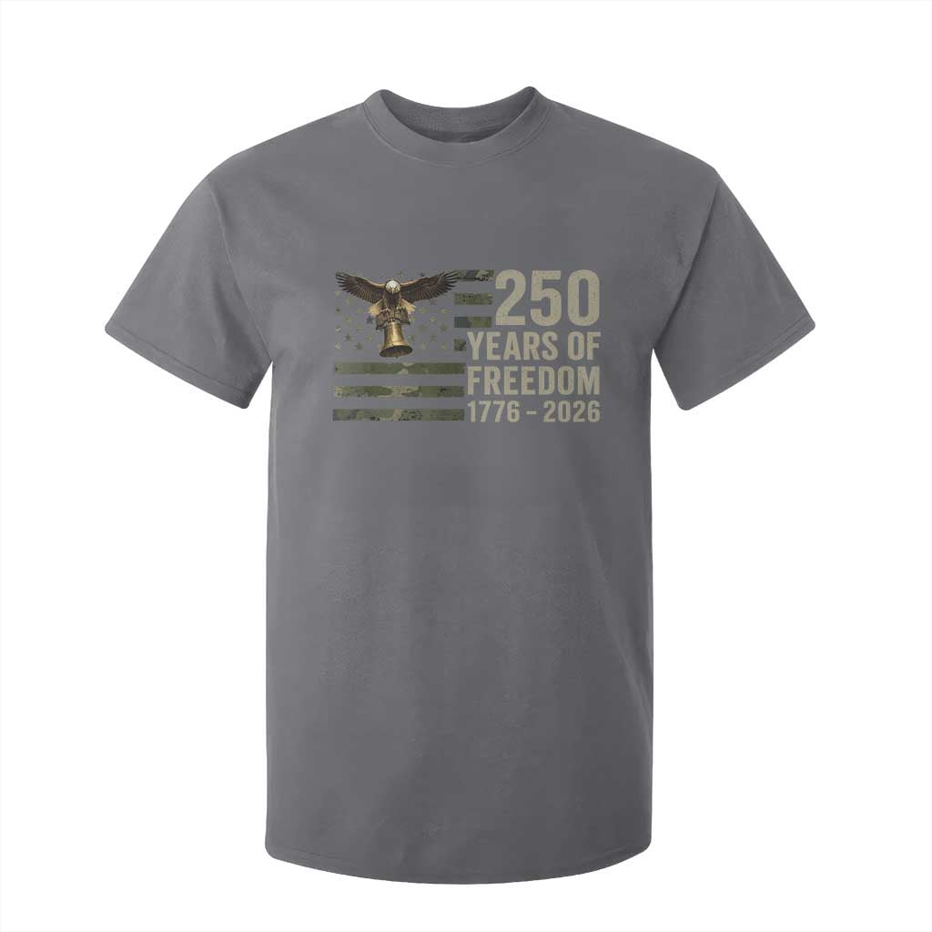250th Anniversary T Shirt For Kid 1776 2026 250 Years Birthday Patriotic Camouflage USA Flag TS10 Charcoal Print Your Wear