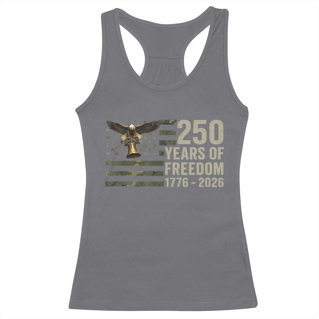 250th Anniversary Racerback Tank Top 1776 2026 250 Years Birthday Patriotic Camouflage USA Flag TS10 Charcoal Print Your Wear