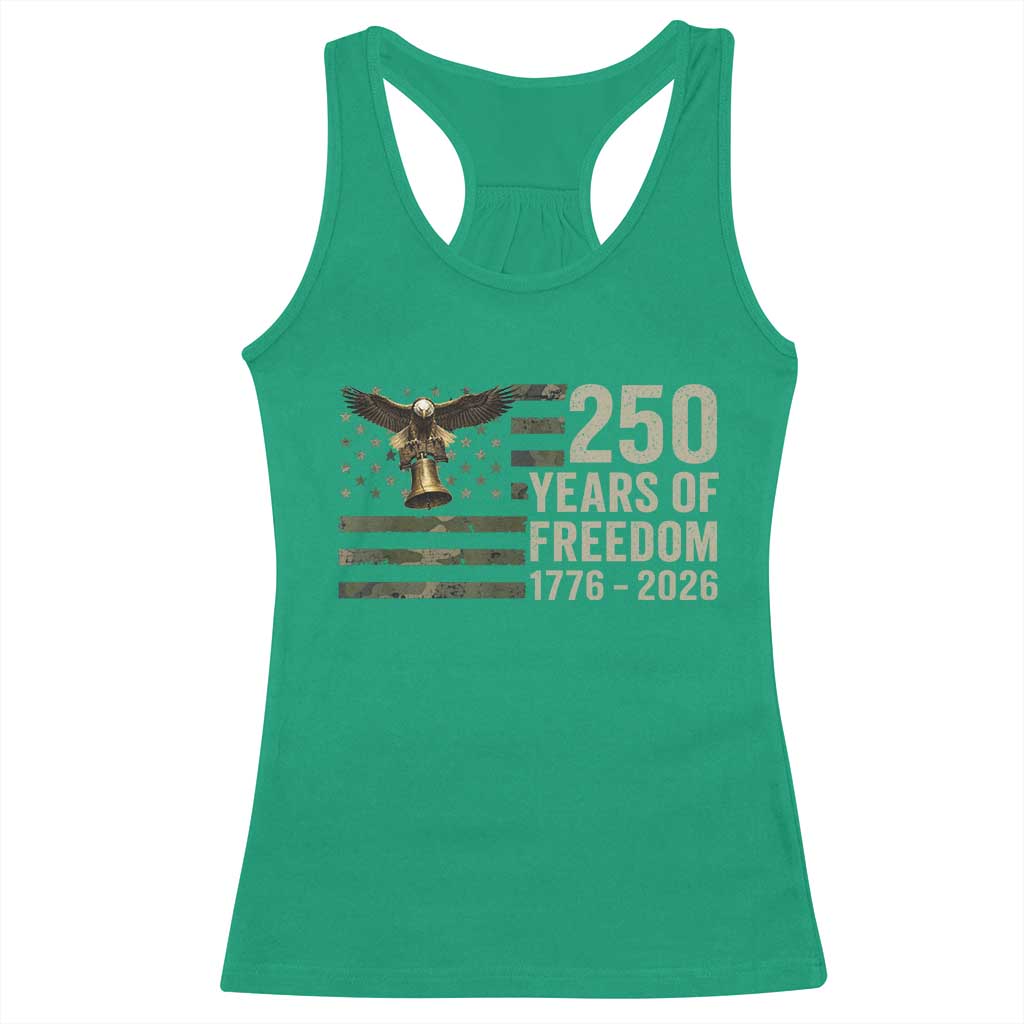 250th Anniversary Racerback Tank Top 1776 2026 250 Years Birthday Patriotic Camouflage USA Flag TS10 Irish Green Print Your Wear