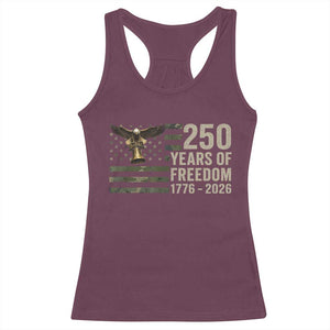 250th Anniversary Racerback Tank Top 1776 2026 250 Years Birthday Patriotic Camouflage USA Flag TS10 Maroon Print Your Wear
