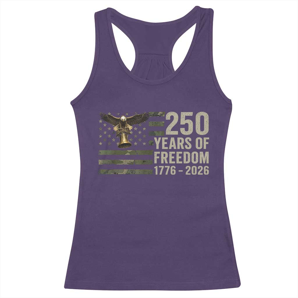 250th Anniversary Racerback Tank Top 1776 2026 250 Years Birthday Patriotic Camouflage USA Flag TS10 Purple Print Your Wear