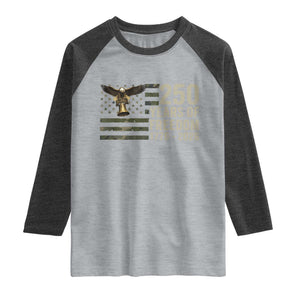 250th Anniversary Raglan Shirt 1776 2026 250 Years Birthday Patriotic Camouflage USA Flag TS10 Heather Gray Heather Charcoal Print Your Wear