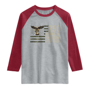 250th Anniversary Raglan Shirt 1776 2026 250 Years Birthday Patriotic Camouflage USA Flag TS10 Heather Gray Heather Red Print Your Wear