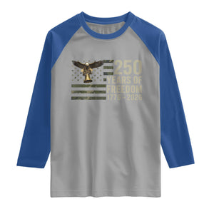 250th Anniversary Raglan Shirt 1776 2026 250 Years Birthday Patriotic Camouflage USA Flag TS10 Sport Gray Royal Print Your Wear
