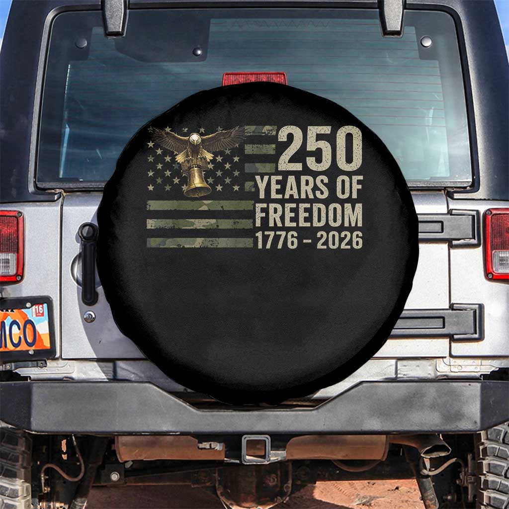 250th Anniversary Spare Tire Cover 1776 2026 250 Years Birthday Patriotic Camouflage USA Flag TS10 No hole Black Print Your Wear