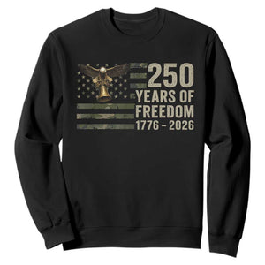 250th Anniversary Sweatshirt 1776 2026 250 Years Birthday Patriotic Camouflage USA Flag TS10 Black Print Your Wear