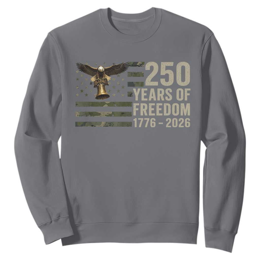 250th Anniversary Sweatshirt 1776 2026 250 Years Birthday Patriotic Camouflage USA Flag TS10 Charcoal Print Your Wear