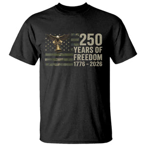 250th Anniversary T Shirt 1776 2026 250 Years Birthday Patriotic Camouflage USA Flag TS10 Black Print Your Wear
