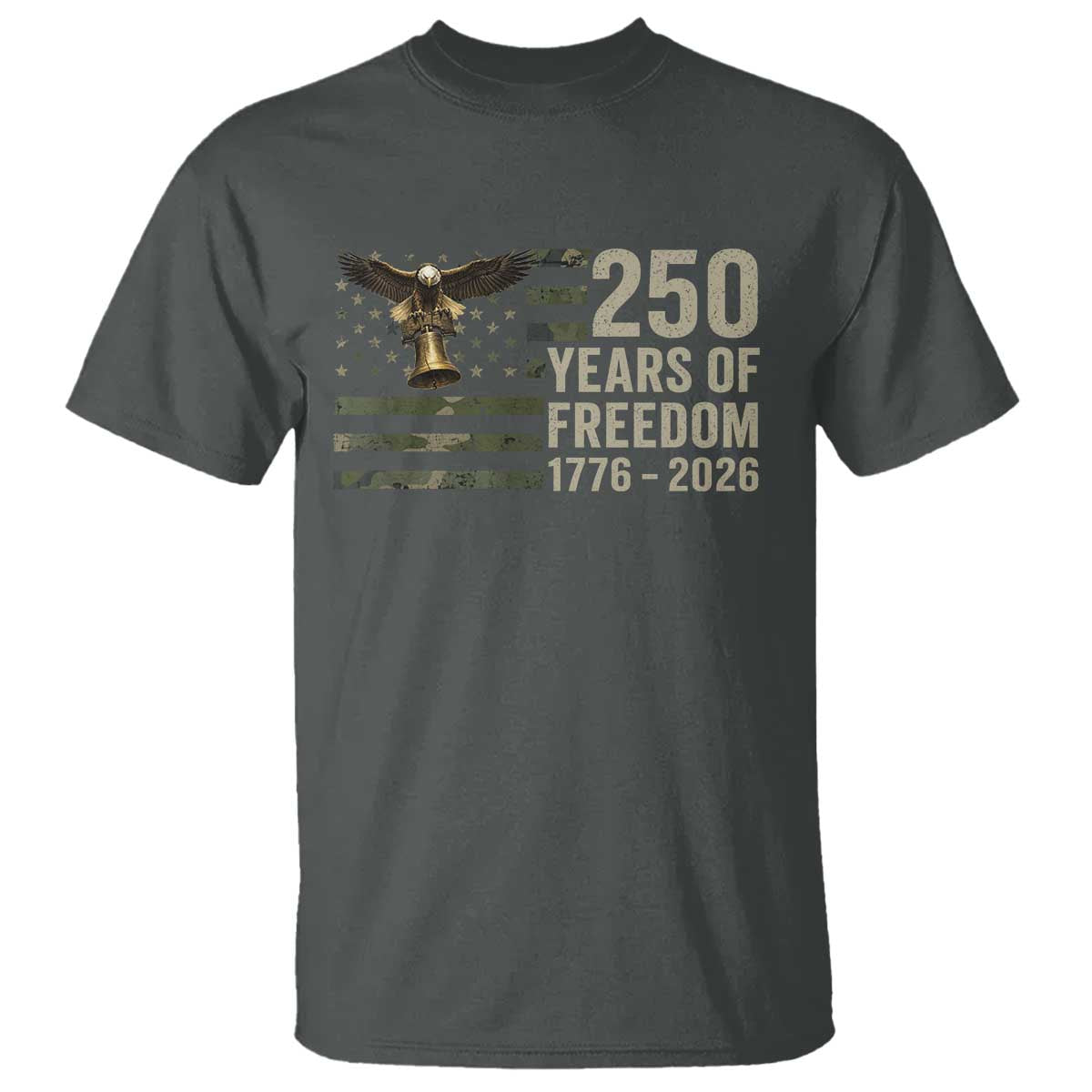 250th Anniversary T Shirt 1776 2026 250 Years Birthday Patriotic Camouflage USA Flag TS10 Dark Heather Print Your Wear