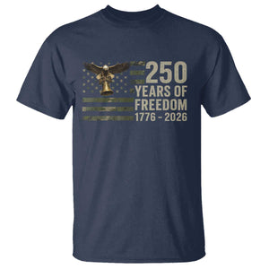 250th Anniversary T Shirt 1776 2026 250 Years Birthday Patriotic Camouflage USA Flag TS10 Navy Print Your Wear
