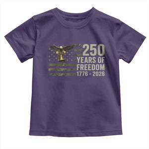 250th Anniversary Toddler T Shirt 1776 2026 250 Years Birthday Patriotic Camouflage USA Flag TS10 Purple Print Your Wear