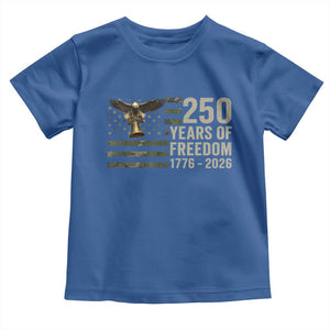 250th Anniversary Toddler T Shirt 1776 2026 250 Years Birthday Patriotic Camouflage USA Flag TS10 Royal Blue Print Your Wear