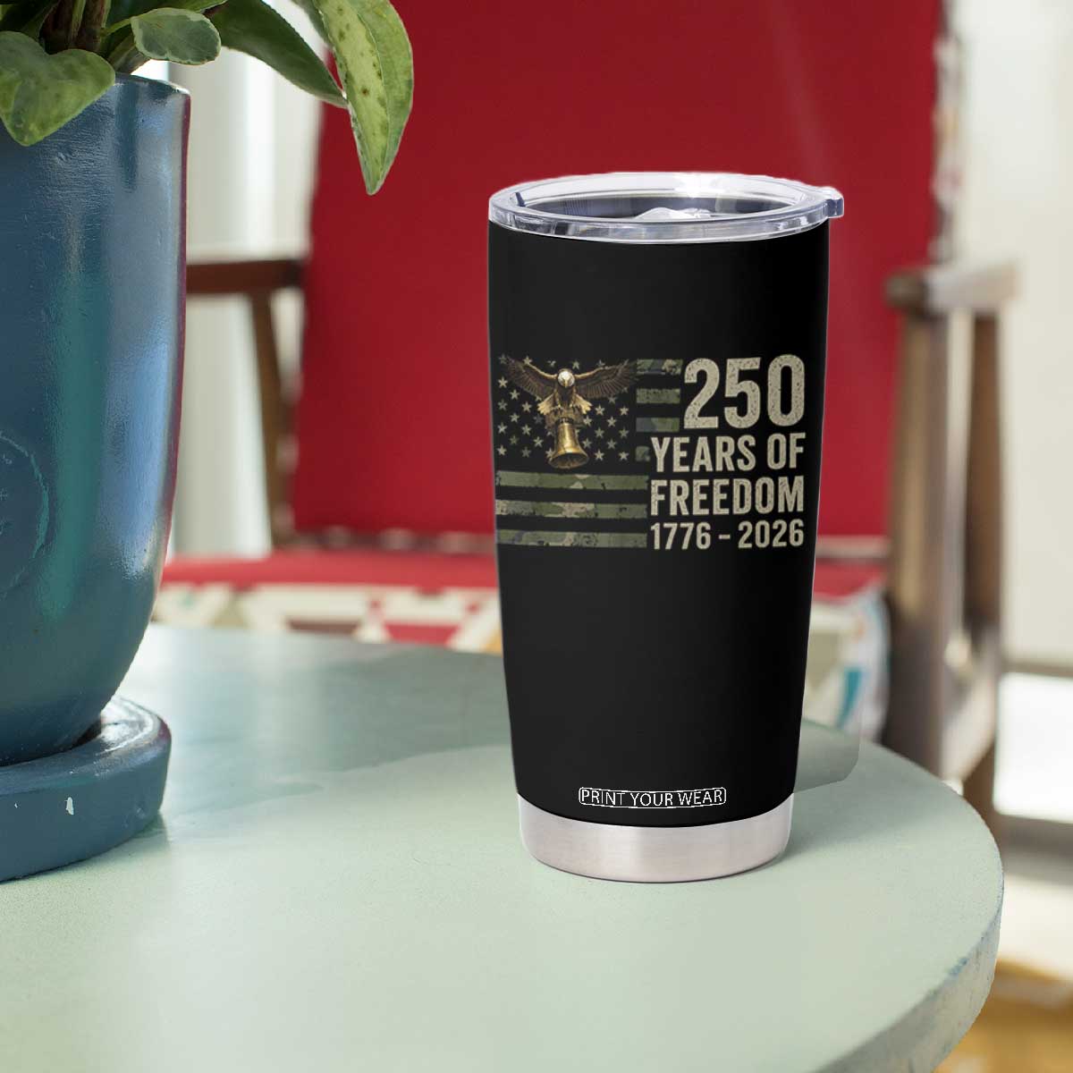 250th Anniversary Tumbler Cup 1776 2026 250 Years Birthday Patriotic Camouflage USA Flag TS10 Print Your Wear