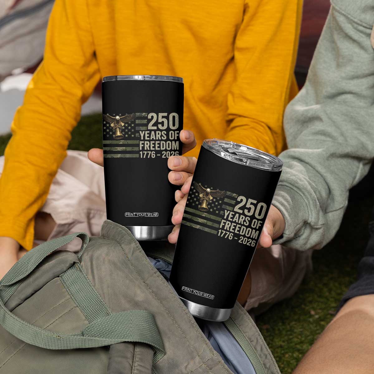 250th Anniversary Tumbler Cup 1776 2026 250 Years Birthday Patriotic Camouflage USA Flag TS10 Print Your Wear