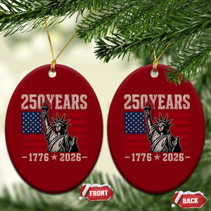 USA Independence 250th Anniversary Ceramic Ornament Patriotic Lady Liberty American Flag 250 Years 1776 2026 TS10 Print Your Wear