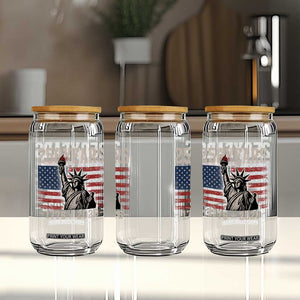 USA Independence 250th Anniversary Glass Can Patriotic Lady Liberty American Flag 250 Years 1776 2026 TS10 Print Your Wear